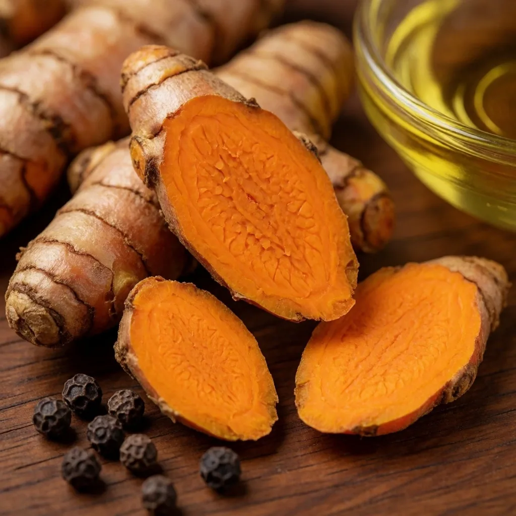 Fresh turmeric with black pepper