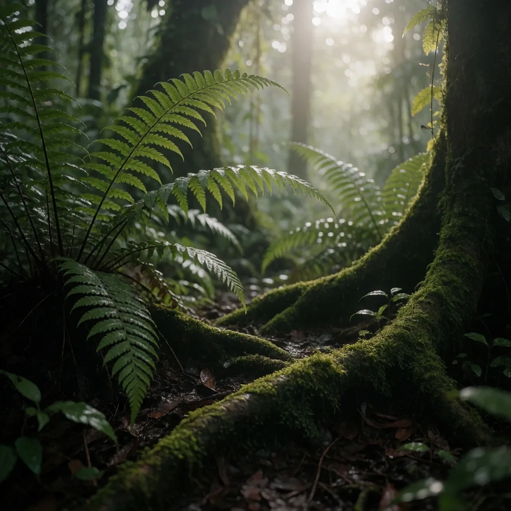 Indonesian rainforest at dusk